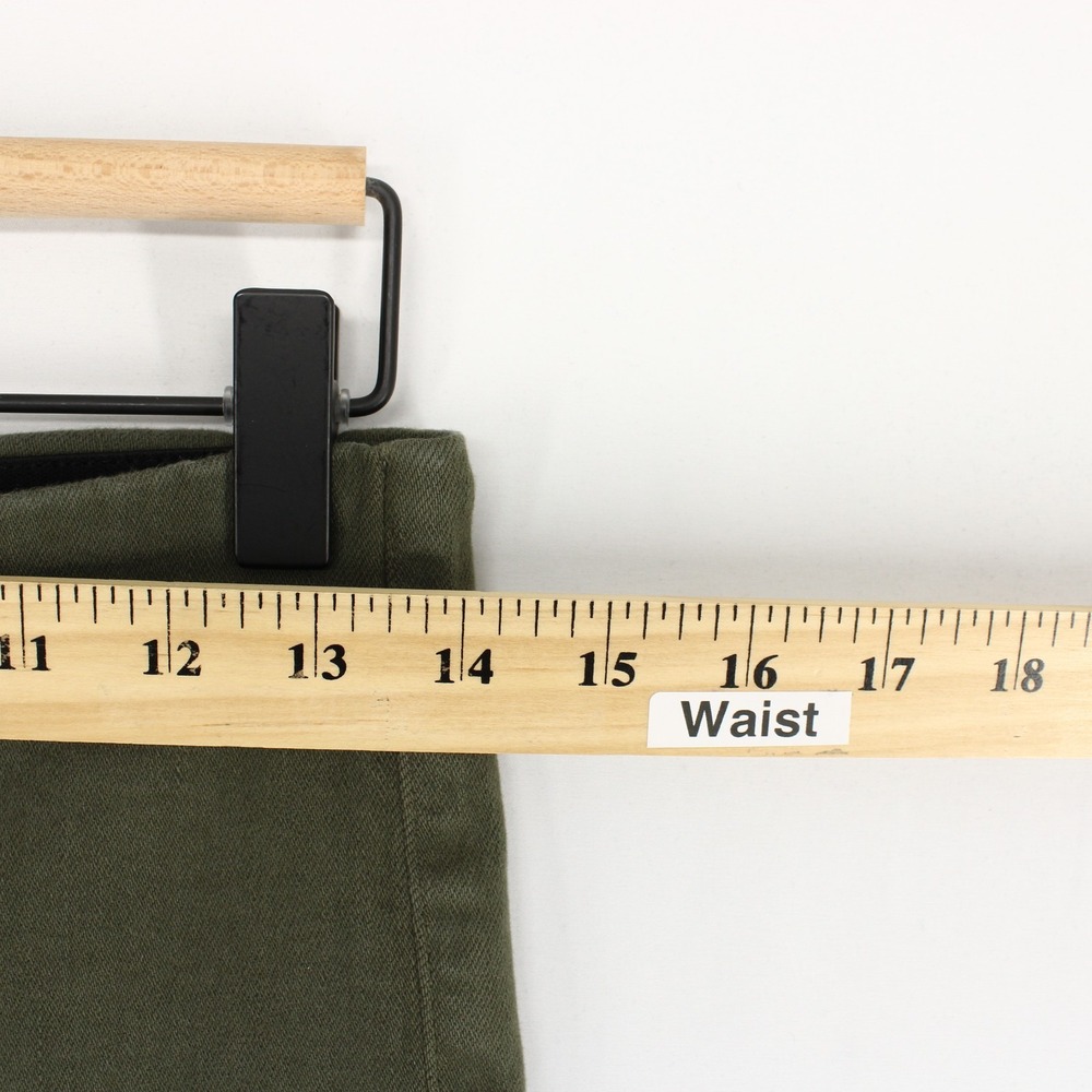 Frank & Eileen Derry Illusion Pants Womens 28 Green Pull On Raw Hem Slim - Picture 4 of 10
